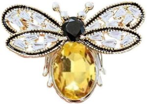 Colorful Rhinestone Crystal Bee Brooch Pin Vintage Bee Pearl Lapel Pin for Women Girls Retro Rhinestone Insect Pin Jewelry Gift