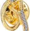 Initial Letter Brooch Pin Small Lapel Pin Tie Tack Name Personalized Gifts for Women Men Gold A-Z