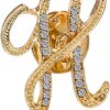 Initial Letter Brooch Pin Small Lapel Pin Tie Tack Name Personalized Gifts for Women Men Gold A-Z