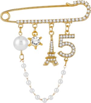 61D-BTkLneL._AC_SL1500.jpg Number 5 Lapel Pins and Brooches Vintage Imitating Pearl Rhinestone Crystal Brooch Pin for Women Rhinestone Jewelry