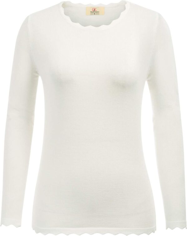 61PRtZyLUKL._AC_SL1500.jpg Women's High Stretchy Long Sleeve Pullover Sweater Blouse Top