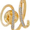 Initial Letter Brooch Pin Small Lapel Pin Tie Tack Name Personalized Gifts for Women Men Gold A-Z