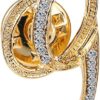 Initial Letter Brooch Pin Small Lapel Pin Tie Tack Name Personalized Gifts for Women Men Gold A-Z