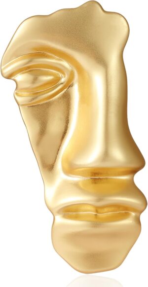 61aLZQhclOL._AC_SL1500.jpg Vintage Mask Brooch Minimalist Metal Figure Brooches for Women Men