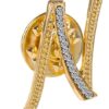 Initial Letter Brooch Pin Small Lapel Pin Tie Tack Name Personalized Gifts for Women Men Gold A-Z