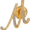 Initial Letter Brooch Pin Small Lapel Pin Tie Tack Name Personalized Gifts for Women Men Gold A-Z