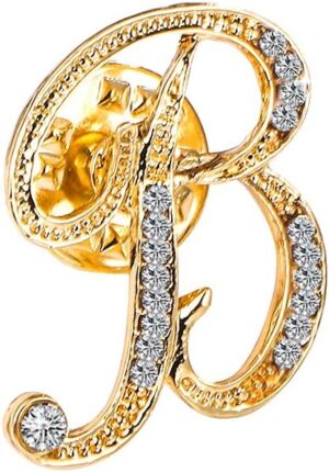 61iYxXFzPhL._AC_SL1000.jpg Initial Letter Brooch Pin Small Lapel Pin Tie Tack Name Personalized Gifts for Women Men Gold A-Z