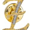 Initial Letter Brooch Pin Small Lapel Pin Tie Tack Name Personalized Gifts for Women Men Gold A-Z
