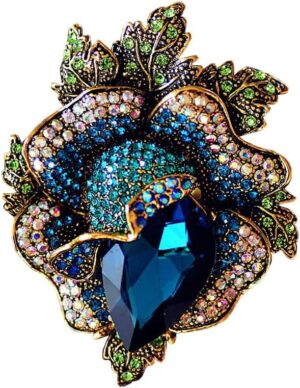 61mBOENTOTL._AC_SL1001.jpg Rose Crystal Flower Brooch Vintage Palace Style Rhinestone Lapel Pin Wedding Bride Large Brooches For Woman Jewelry Clothing Decoration Christmas Gift