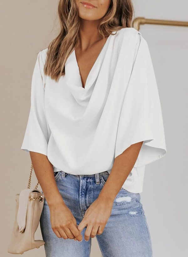 Womens Blouses and Tops Short Sleeve Chiffon Shirts and Tops