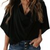 Womens Blouses and Tops Short Sleeve Chiffon Shirts and Tops