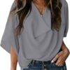 Womens Blouses and Tops Short Sleeve Chiffon Shirts and Tops