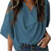 Womens Blouses and Tops Short Sleeve Chiffon Shirts and Tops