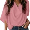 Womens Blouses and Tops Short Sleeve Chiffon Shirts and Tops
