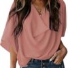 Womens Blouses and Tops Short Sleeve Chiffon Shirts and Tops