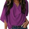 Womens Blouses and Tops Short Sleeve Chiffon Shirts and Tops