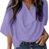 Womens Blouses and Tops Short Sleeve Chiffon Shirts and Tops