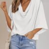 Womens Blouses and Tops Short Sleeve Chiffon Shirts and Tops