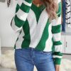 71p3B-lOmjL._AC_SL1500.jpg Womens 2024 Deep V Neck Sweaters Striped Long Sleeve Knit Pullover Sweaters for Women