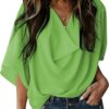 Womens Blouses and Tops Short Sleeve Chiffon Shirts and Tops