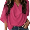 Womens Blouses and Tops Short Sleeve Chiffon Shirts and Tops