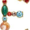 Crystal Pearl Initial Brooch Gold Plated Enamel Colorful Letter Alphabet Breastpin Pin for GIFTS