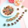 36 Pieces Brooches Jewelry for Women Mixed Color Rhinestone Flower Brooches Bulk Decorative Pins Costume Jewelry Pins Crystal Vintage Lapel Pins Wedding Bouquet Broaches Kit Crafts