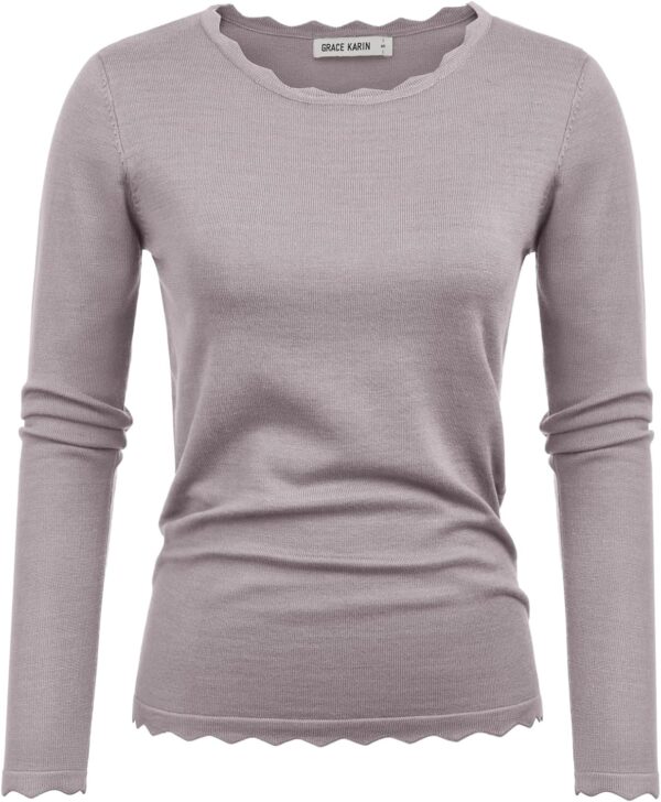 81JOa_XGR7L._AC_SL1500.jpg Women's High Stretchy Long Sleeve Pullover Sweater Blouse Top