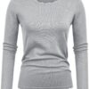 81NVkb7ODQL._AC_SL1500.jpg Women's High Stretchy Long Sleeve Pullover Sweater Blouse Top