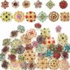 36 Pieces Brooches Jewelry for Women Mixed Color Rhinestone Flower Brooches Bulk Decorative Pins Costume Jewelry Pins Crystal Vintage Lapel Pins Wedding Bouquet Broaches Kit Crafts
